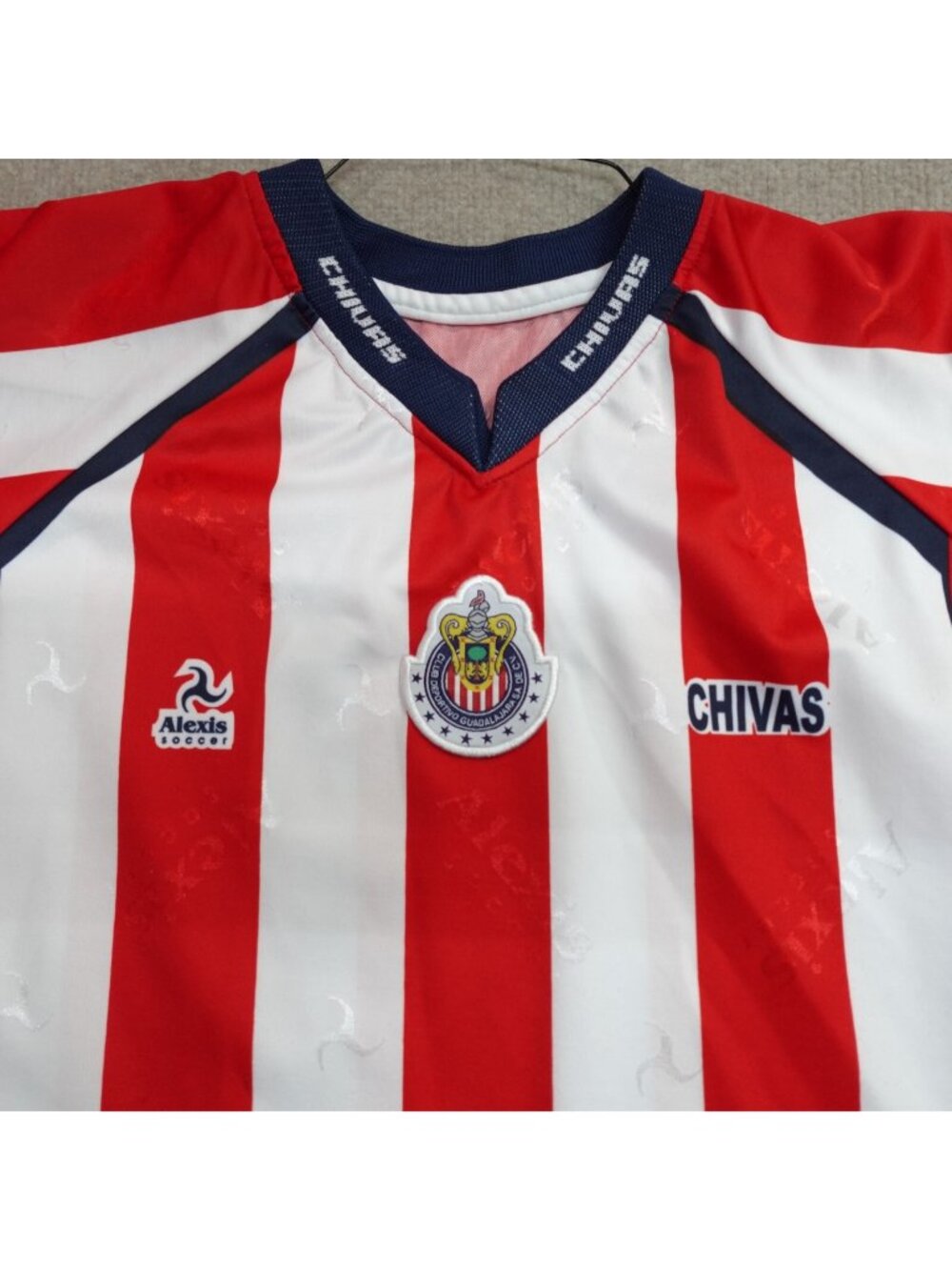 Vintage Chivas Guadalajara Soccer Jersey XL Red White Alexis